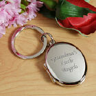 Custom Message Silver Oval Locket Keychain
